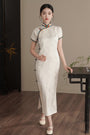 Ivory Woven Jacquard Cheongsam Dress