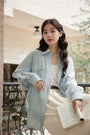 Light Blue Tencel Button-Down Long Sleeve Shirt - Masion Chérie