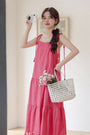 Tassel-Trimmed Tiered Spaghetti Strap Sundress - Masion Chérie