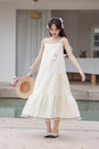 Tassel-Trimmed Tiered Spaghetti Strap Sundress - Masion Chérie