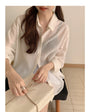 New Summer Women's Tencel Openwork Shirt - Masion Chérie