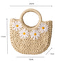 Little Daisy Moon-Shaped Woven Tote Bag - Masion Chérie