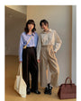 Korean Office Casual Cuffed Suit Pants - Masion Chérie