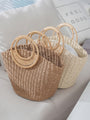 Rattan Handle Straw Tote Bag Vacation Beach Tote Bag - Masion Chérie