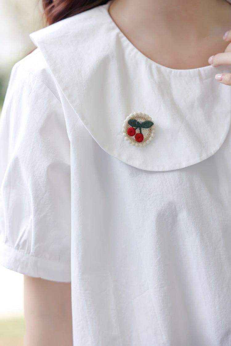 Adorable Peter Pan Collar Button-Down Blouse - Masion Chérie