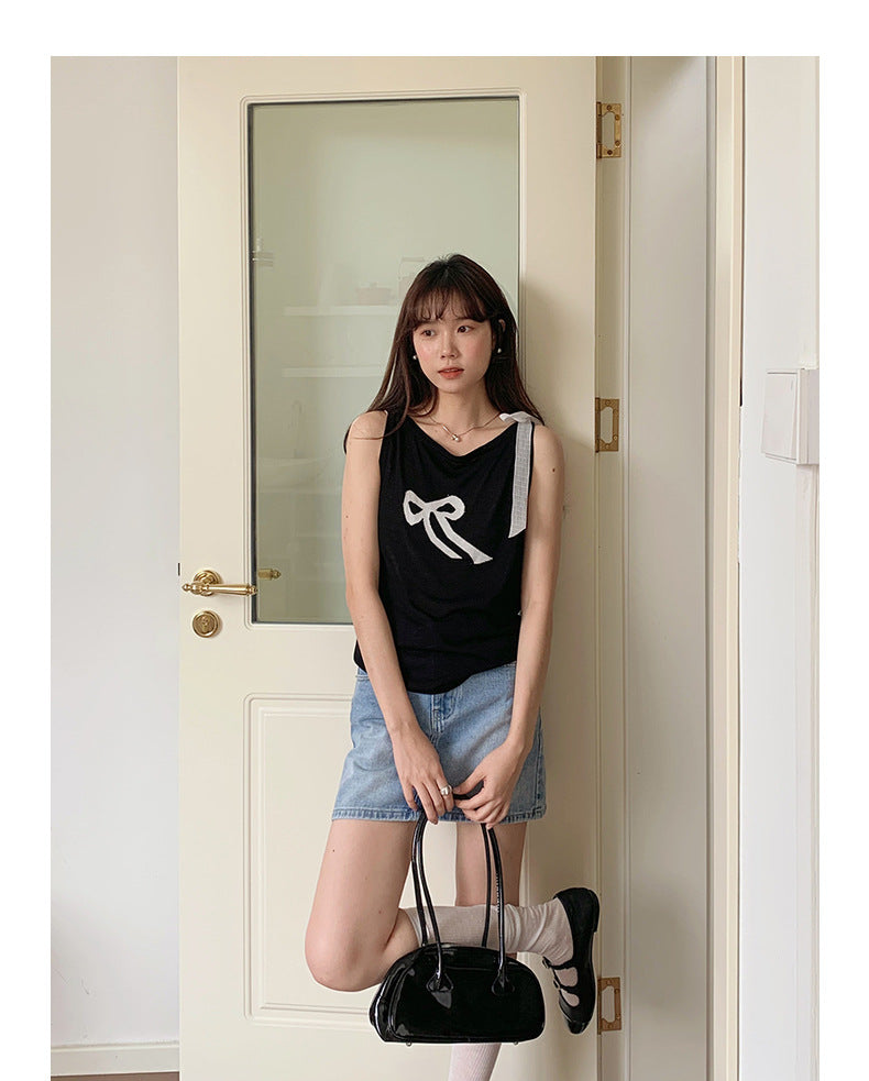 Korean-Style Knitted Tank Top Sleeveless Top - Masion Chérie