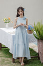 Graceful Rosette Bowknot Sleeveless Midi Dress - Masion Chérie