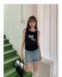 Korean-Style Knitted Tank Top Sleeveless Top - Masion Chérie