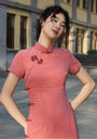 Vintage Rose Pink Modified Cheongsam Dress - Masion Chérie