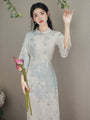 Delicate Pastel Floral Lace Cheongsam Dress