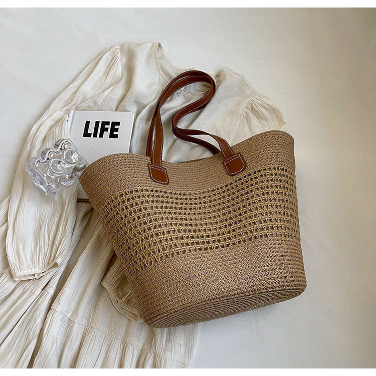 Large Capacity Straw Woven Tote Bag - Masion Chérie