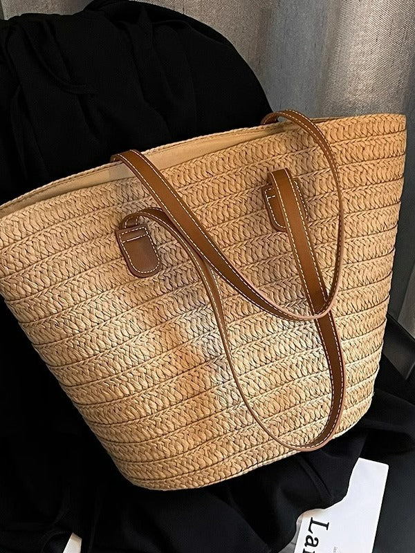 Large Capacity Woven Tote Bag - Masion Chérie