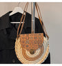 Contemporary Chic Round Crossbody Straw Bag - Masion Chérie