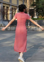 Vintage Rose Pink Modified Cheongsam Dress - Masion Chérie