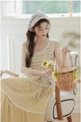 Bohemian Crochet Overlay Yellow Sundress