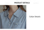 Blue Striped Short Sleeve Button-Up Shirt - Masion Chérie