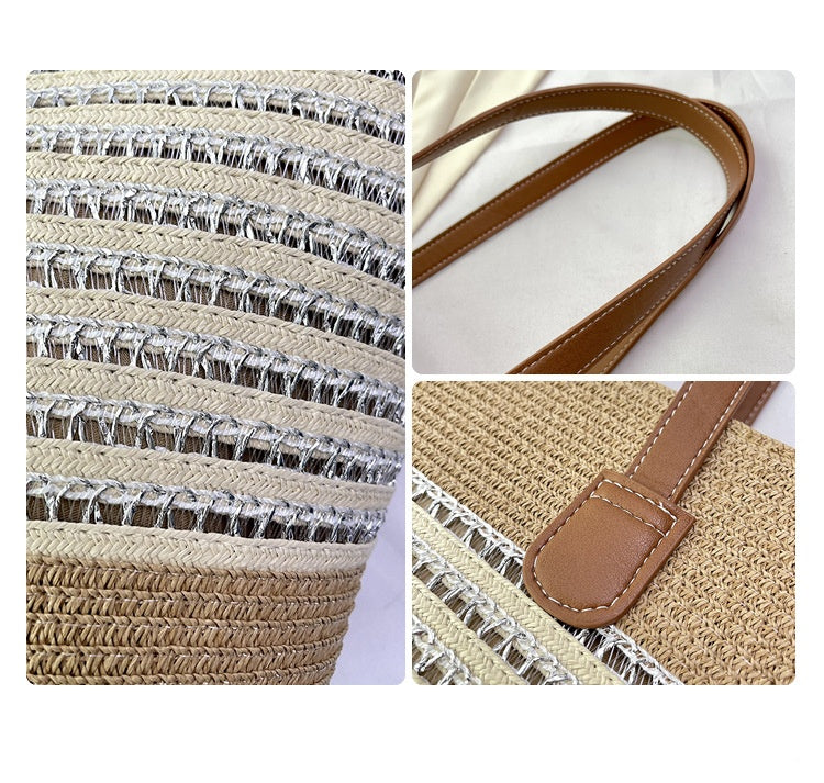 Large Capacity Straw Woven Tote Bag - Masion Chérie