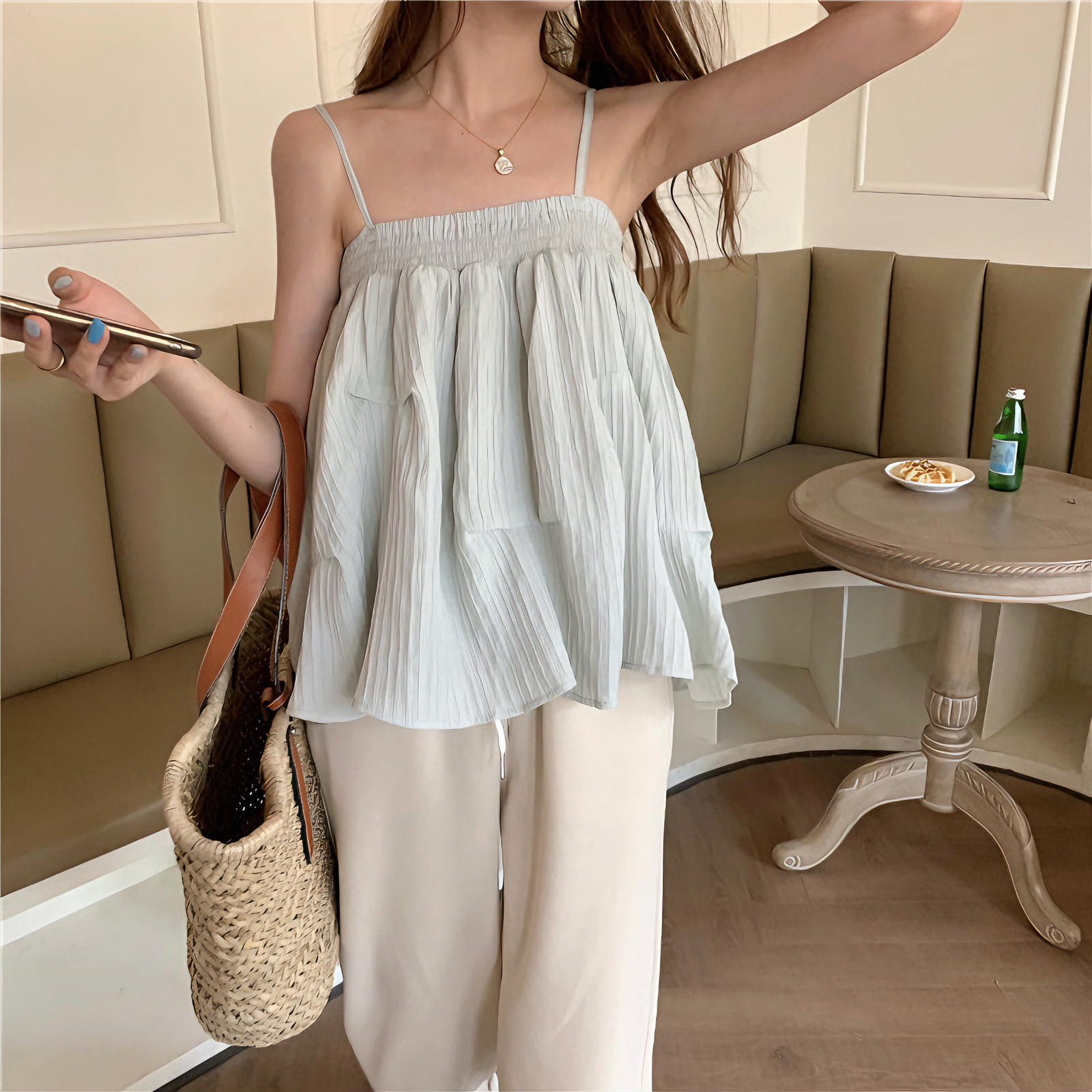 Chic Summer Sleeveless Ruffled Camisole Top - Masion Chérie