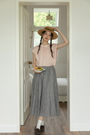 Elegant Tencel Linen A-Line Midi Skirt - Masion Chérie