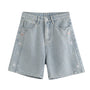 Vintage High-Waisted Embroidered Denim Shorts - Masion Chérie